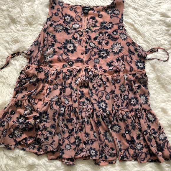 torrid Tops - Torrid Pink Lace Up Side Babydoll Tank 2X